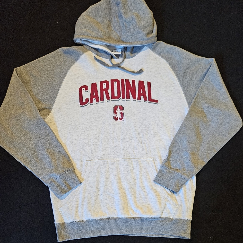 Stanford Cardinal Hoodie Champion Men's Gray Fleece Sweatshirt Pullover Size L